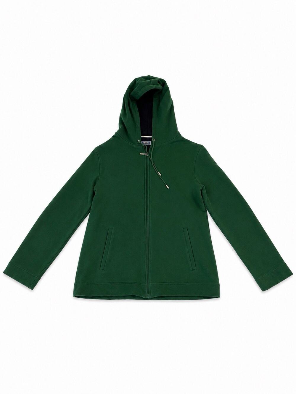Liz & Co Women’s Green Full Zip Hooded Jacket Long Sleeve Casual Hoodie